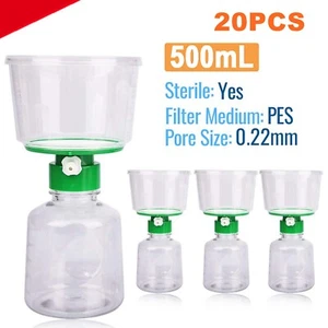 20*PES Vacuum Filtration System Sterile,0.22μm,500mL Funnel&Receiver forLab,HPLC - Picture 1 of 17