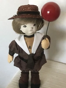 Vintage Pilgrim Type Boy Doll With Straw Hat 8.5” - Picture 1 of 11