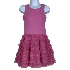 Lemon Loves Lime Girl's 4 Sleeveless Dress Pink Ruffle Tutu Skirt Play Condition - Picture 1 of 5