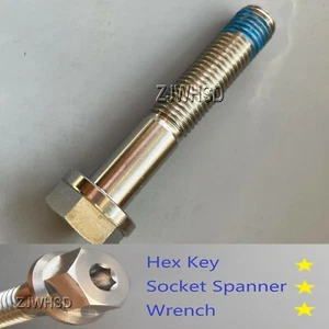 M10 x 1.25 x 55 Ti tanium Screw Bolt Socket Cap Hexagon Hex Flange Head +Blue - Picture 1 of 2