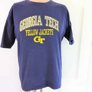 Georgia Tech Yellow Jackets Boys Blue Cotton College T-Shirt Crew Neck SZ 16-18 - Picture 1 of 7
