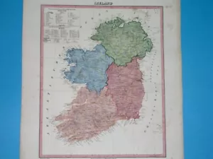 1856 RARE NICE ORIGINAL MAP IRELAND BELFAST DUBLIN ULSTER MUNSTER CORK CONAUGHT - Picture 1 of 9