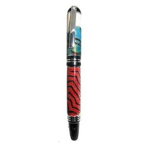 #71-16-88 Fountain Pen Handmade Epoxy+Pine Cone + Walnut+G carta Artwork Free - Picture 1 of 9