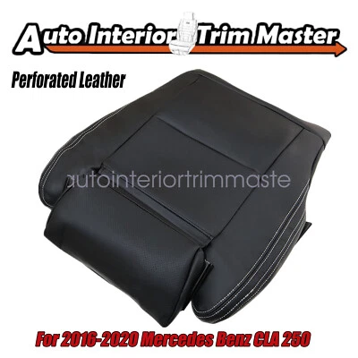 Cubierta de asiento con puntada blanca y negra inferior del conductor para Mercedes Benz CLA250 2016-2020 Foto 1 de 4