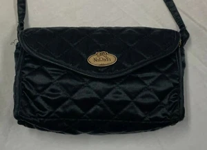 NaRaYa Black Satin Quilted Evening Bag Purse Shoulder Bag  - Picture 1 of 8