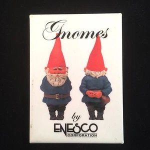 Vtg 1993 Enesco GNOMES Pinback Button Pin by Klaus Wickl Gnome Fantasy - Picture 1 of 3