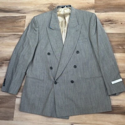 Abrigo Deportivo Vintage Perry Ellis Portfolio Para Hombre 44L Doble Pecho 6 Botones Lana Foto 1 de 4