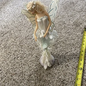 Muñeca Victoriana Borla Hada Blanca Decoración Naturaleza 13" - Imagen 1 de 9