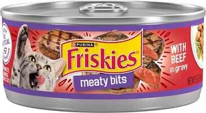 Purina Friskies Wet Cat Food, Meaty 5.5 Ounce (Pack of 12), Beef - Bits - Picture 1 of 3