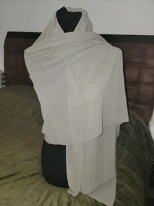 Grey Shawl Chiffon Long Scarf. Wrap Soft Grey 68in× 28in - Picture 1 of 3