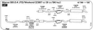 TUBO AL COLLETTORE MARMITTA PER FIAT Marea 2.4 JTD 130/Weekend 2387 cc 131 cv 96 - Imagen 1 de 1