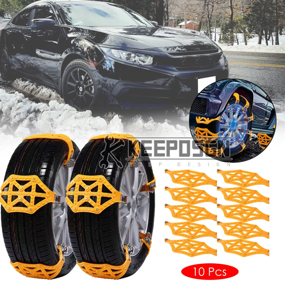 X10 Car Wheel Thick Snow Tire Chain Anti Skid Emergency Mud Rain for Honda Civic - Image 1 of 4