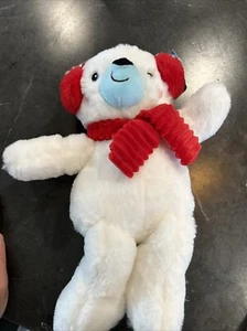 Spark Create Imagine Eisbär Plüsch weiß rot Ohrenschützer Rassel Knistern 14 Zoll  - Bild 1 von 6