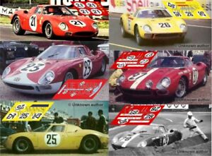 Decals Ferrari 250 LM Le Mans 1965 1:32 1:24 1:43 1:18 slot calcas