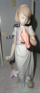 Lladro 7611 Sommerspaziergang mit Box Collectors Society Mädchen/Taube/Katze/Sonnenschirm - Bild 1 von 5