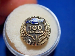 Chevrolet 100 Car Club Pin 10K Gold _ 1 Diamant - Bild 1 von 2