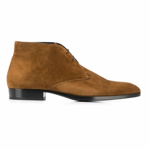 British Style Lace Up Mens Real Suede Leather Chelsea Ankle Boots Pointed Toe sz - Picture 1 of 21