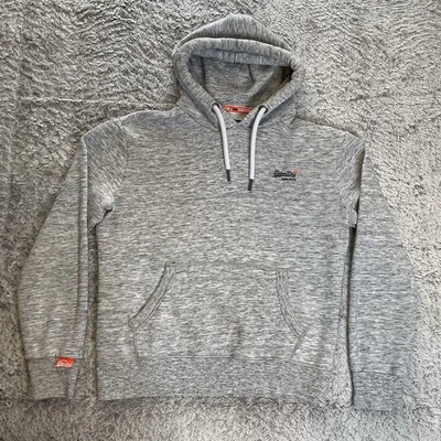 Sudadera con Capucha SuperDry Para Hombre L Grande Gris Pullover Ropa de Calle La Etiqueta Naranja Capucha Foto 1 de 4