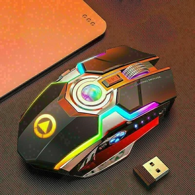 A5 Wireless Gaming Mouse Rechargeable Silent Ergonomic 7 Keys RGB Backlit Mice - Image 1 of 4