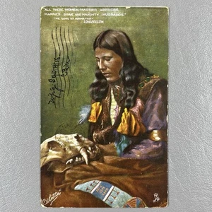 Tucks Postcard Song Of Hiawatha 9011 Native American Woman Posted Canadian Stam - Picture 1 of 2