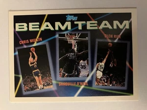 1992-93 Topps - Beam Team #7 Shaquille O'Neal, Glen Rice, Chris Mullin (RC) - Picture 1 of 2