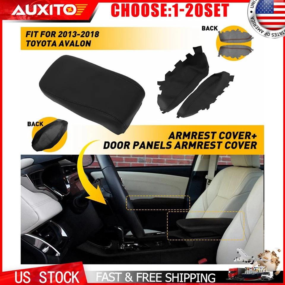 Cubierta reposabrazos tapa consola central cuero negro para Toyota Avalon 2013-2018 3-30X Foto 1 de 4