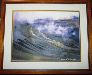 Hawaii  SIGNED GICLEE PRINT Canvas EDWARD Y. SAWADA Koa Veneer Frame No Glass - Picture 1 of 5