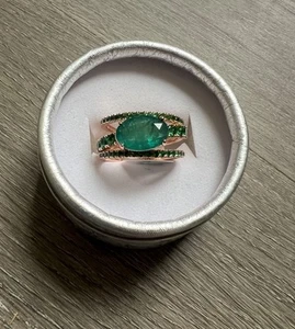 Bomb Party May 2025 Emerald rose gold ring Layered With Love Size 8 - Picture 1 of 3