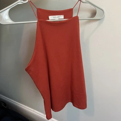 Camiseta sin mangas Gaze para mujer talla XS extra pequeña cuello alto naranja quemado usada en excelente estado Foto 1 de 4