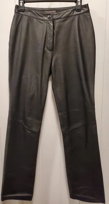 Women's Soft Black Leather Pants - Image 1 of 3
