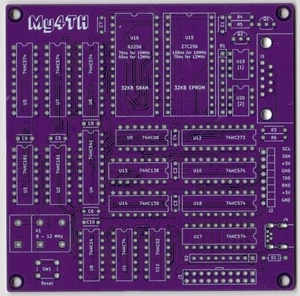 My4TH - FORTH SBC diskrete 8-Bit CPU - PCB - Picture 1 of 2