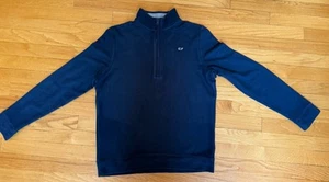 Vineyard Vines Pullover Boys Sz L (16 18) EUC Navy 1/4 Zip Pima Cotton Classic - Picture 1 of 2