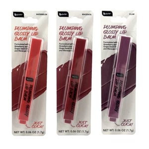 B-Pure Plumping Glossy Lip Balm, Watermelon, Magenta, Plum - Lot of 3, New - Picture 1 of 10