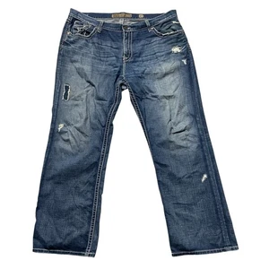 BKE Tyler Straight Herren Jeans Blau Distressed Denim 42x32 - Bild 1 von 13