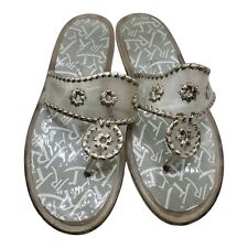 Jack Rogers Navajo Sandals Womens Sz 7 Platinum Clear Summer Beach Comfort 