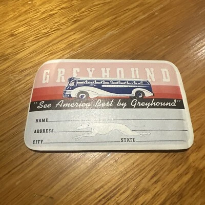 Greyhound Buses Vintage Unused Luggage Label US Origin - image 1 of 4
