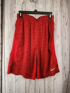 Nike Gym Jogging Shorts Red n Black Silver Logo Men's Size Medium Dri-Fit 🔥 - Picture 1 of 14
