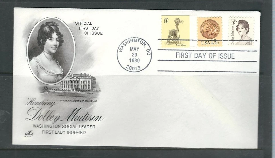 US SC# 1822 Dolley Madison FDC. Artcraft Cachet.---- - Image 1 of 1