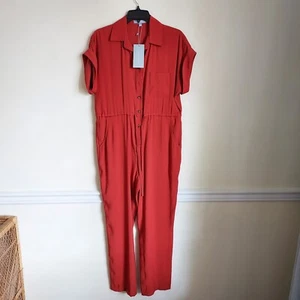 Sz 12 | ANTONIO MELANI $189 Aubrey Jumper Roll Sleeve Button Front Viscose NWT - Picture 1 of 4