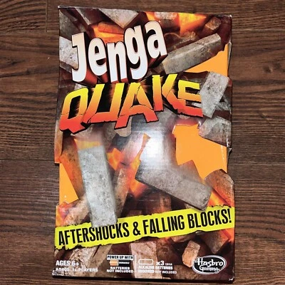 Jenga Quake Game Hasbro Earthquake Shaking Vibrating Tested Works Complete CLEAN - Image 1 of 2