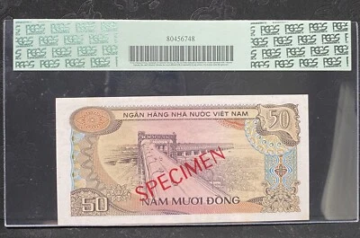 1985-(1987) 50 DONG - SPECIMEN - SERIAL #0000000 - PCGS 55 CHOICE ABOUT NEW - Image 1 of 2