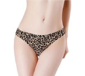 Women's seamless nylon leopard knickers underwear thongs lingerie x Pack of 3