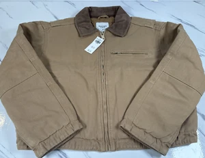 Abercrombie and Fitch Cropped Zip Workwear Jacket Size Medium - Picture 1 of 14