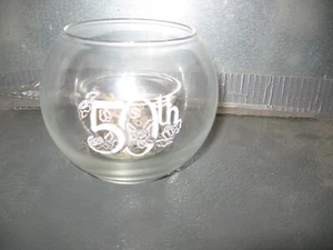vintage round 50Th Wedding anniversary votive candle holder - Picture 1 of 2
