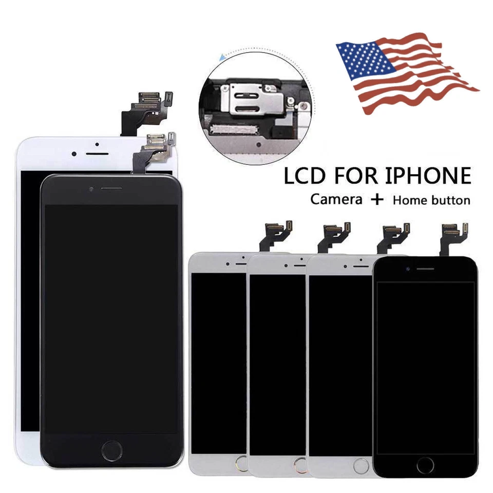 LCD Display Screen Touch Replacement Camera Home Button For iPhone 6 6s 6s Plus - Image 1 of 4