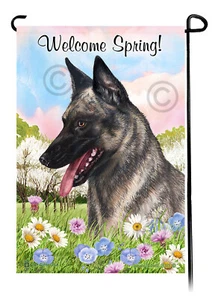 Bandera de jardín Welcome Spring - Pastor holandés Silver Brindle - Imagen 1 de 1