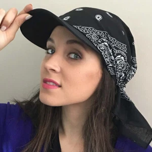 Women Bandana with Visor Cap Brim Turban Baseball Hat Head Wrap Scarf Sun Hats - Picture 1 of 22