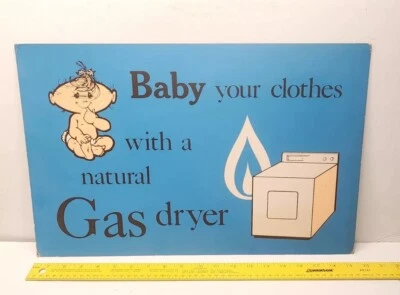 SECADOR DE GAS NATURAL VINTAGE TIENDA DE CARTÓN publicidad ORIGINAL señal promocional Foto 1 de 4