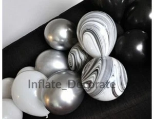 10" Metallic Balloons Chrome Wedding Birthday PROM WELCOME HOME12" Marble Baloon - Picture 1 of 29