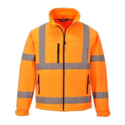 Portwest S424 Soft Shell Classic HI-Viz Jacket (3L)  Orange- Size XL - Image 1 of 2